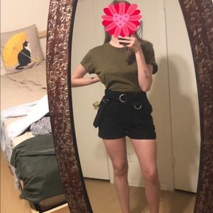 ASOS Black High Waist Shorts w/ Side Pouch